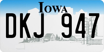 IA license plate DKJ947
