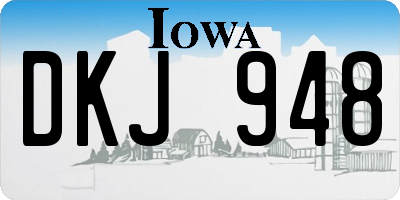 IA license plate DKJ948