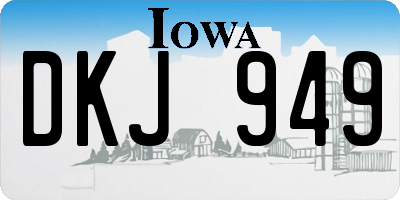 IA license plate DKJ949