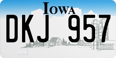 IA license plate DKJ957