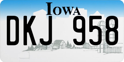 IA license plate DKJ958
