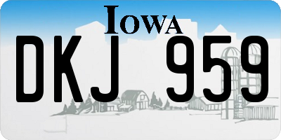 IA license plate DKJ959