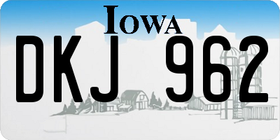 IA license plate DKJ962