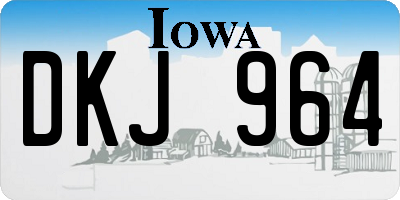 IA license plate DKJ964
