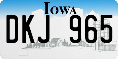 IA license plate DKJ965