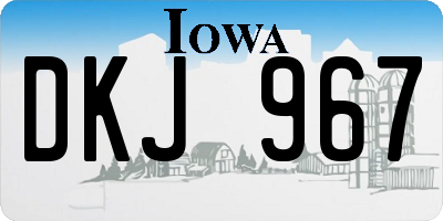 IA license plate DKJ967
