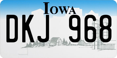 IA license plate DKJ968