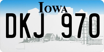 IA license plate DKJ970