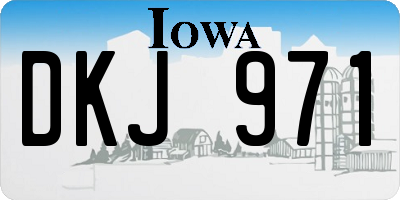 IA license plate DKJ971