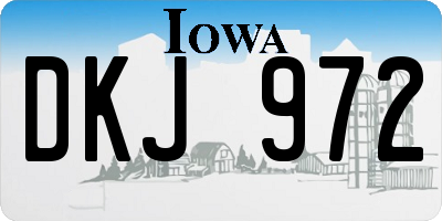 IA license plate DKJ972