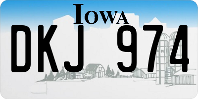IA license plate DKJ974