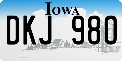 IA license plate DKJ980