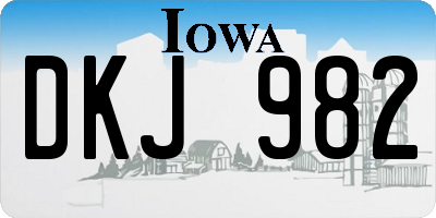 IA license plate DKJ982