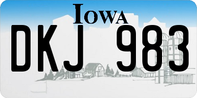 IA license plate DKJ983