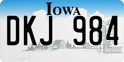 IA license plate DKJ984