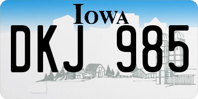 IA license plate DKJ985