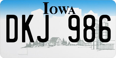 IA license plate DKJ986