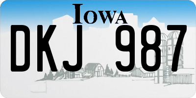 IA license plate DKJ987