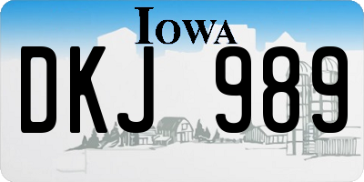 IA license plate DKJ989