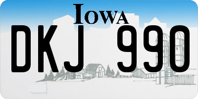 IA license plate DKJ990