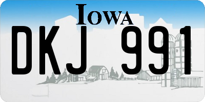 IA license plate DKJ991