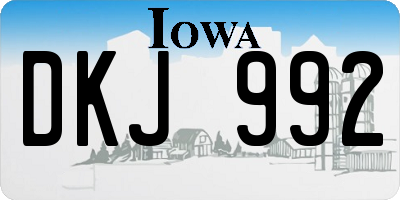IA license plate DKJ992