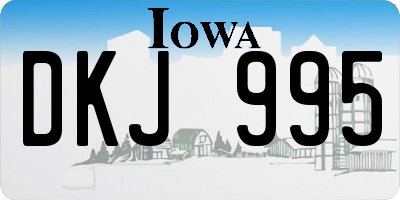 IA license plate DKJ995
