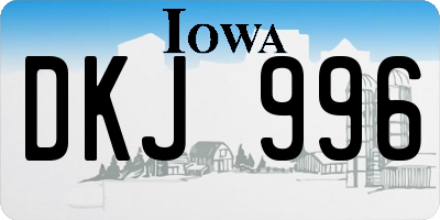 IA license plate DKJ996