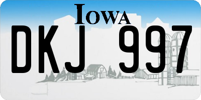 IA license plate DKJ997