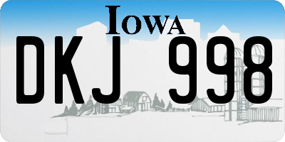 IA license plate DKJ998