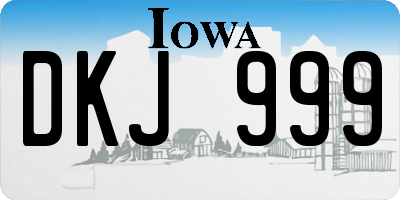 IA license plate DKJ999