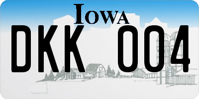 IA license plate DKK004