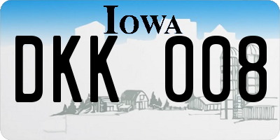 IA license plate DKK008
