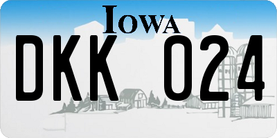 IA license plate DKK024