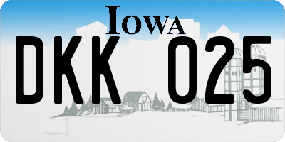 IA license plate DKK025