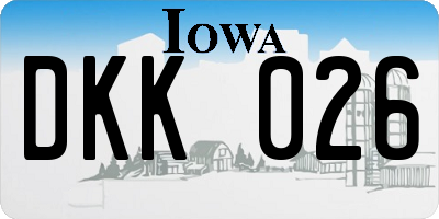 IA license plate DKK026