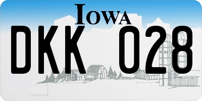 IA license plate DKK028