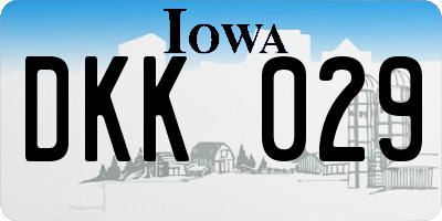 IA license plate DKK029