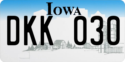 IA license plate DKK030