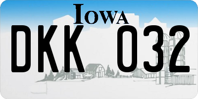 IA license plate DKK032