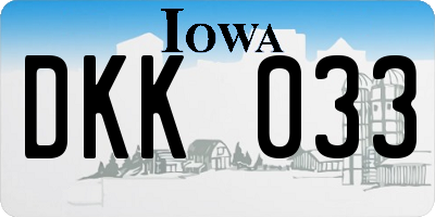 IA license plate DKK033