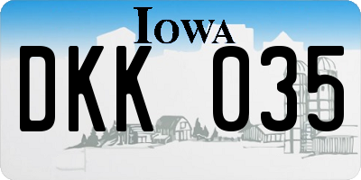 IA license plate DKK035