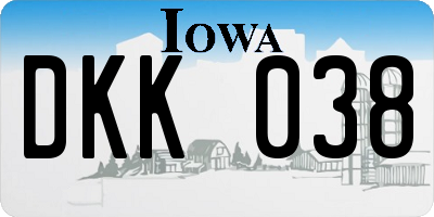IA license plate DKK038