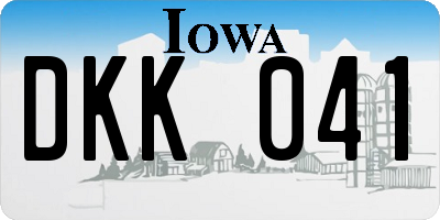 IA license plate DKK041