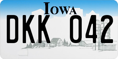IA license plate DKK042