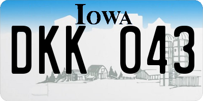 IA license plate DKK043