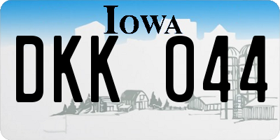IA license plate DKK044