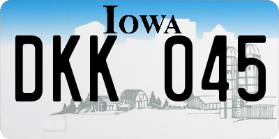 IA license plate DKK045
