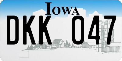 IA license plate DKK047