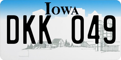 IA license plate DKK049